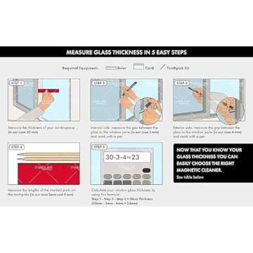 Tyroler Magnetic Window Cleaner | Double-Glazed Windows 0.8"-1.1" ONLY The Glider D-3 Glass Cleaner 3M Anti-Fall Rope Double-Sided Cleaning | Must Check Window Thickness Before Purchase