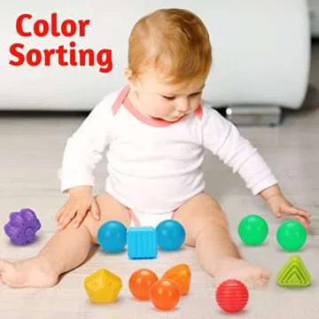 Montessori Toys for 1 Year Old, Shape Sorter 6 baby Ball Toy & 6 Sensory Shape Building Toy, Infant Toddler Baby Toys 6-12-18 Months Developmental Learning Toys For 1 Year old Boys Girls Birthday Gift