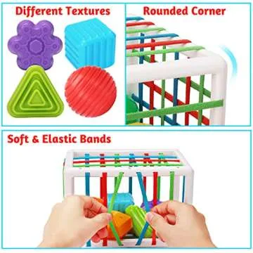 Montessori Toys for 1 Year Old, Shape Sorter 6 baby Ball Toy & 6 Sensory Shape Building Toy, Infant Toddler Baby Toys 6-12-18 Months Developmental Learning Toys For 1 Year old Boys Girls Birthday Gift