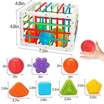 Montessori Toys for 1 Year Old, Shape Sorter 6 baby Ball Toy & 6 Sensory Shape Building Toy, Infant Toddler Baby Toys 6-12-18 Months Developmental Learning Toys For 1 Year old Boys Girls Birthday Gift