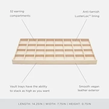 WOLF VAULT Earring Tray - Anti-Tarnish 32 Compartment Insert