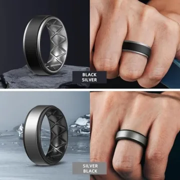 Egnaro Silicone Rings for Men - Multipack Wedding Bands