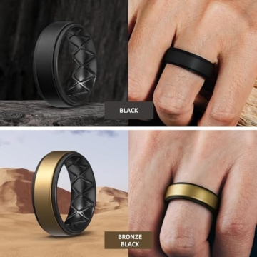 Egnaro Silicone Rings for Men - Multipack Wedding Bands