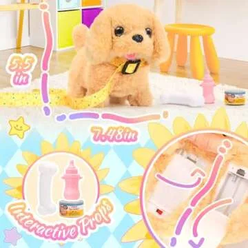 Interactive Plush Walking Dog Toy for Toddlers and Kids