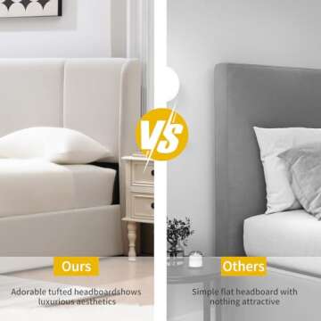 VELOCAVA King Size Lift Up Storage Bed with Modern Wingback Headboard, Upholstered Platform Bed with Fabric with Hydraulic Support Bars, No Box Spring Needed, Large Underneath Storage, White