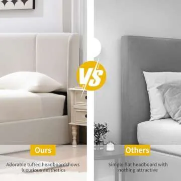 VELOCAVA King Size Lift Up Storage Bed with Modern Wingback Headboard, Upholstered Platform Bed with Fabric with Hydraulic Support Bars, No Box Spring Needed, Large Underneath Storage, White