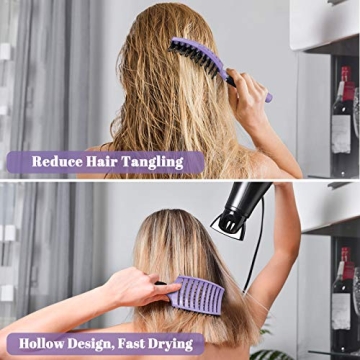 HIPPIH Boar Bristle Hair Brush Set for All Hair Types
