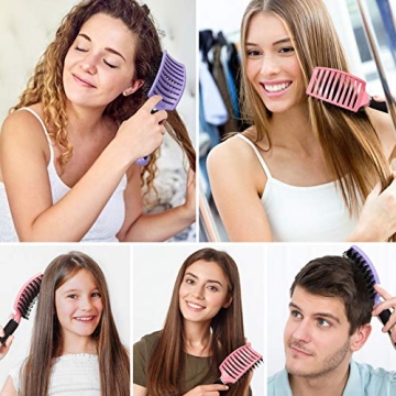 HIPPIH Boar Bristle Hair Brush Set for All Hair Types