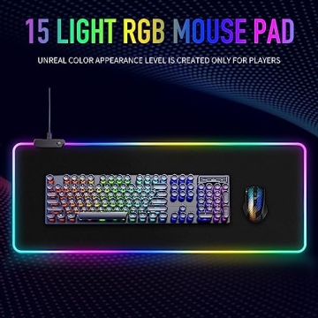 RGB Gaming Mouse Pad with Touch Control and Soft Base