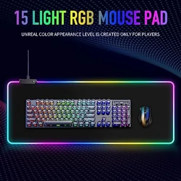 RGB Gaming Mouse Pad with Touch Control and Soft Base