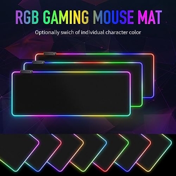 RGB Gaming Mouse Pad with Touch Control and Soft Base