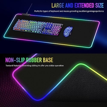 RGB Gaming Mouse Pad with Touch Control and Soft Base