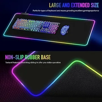 RGB Gaming Mouse Pad with Touch Control and Soft Base