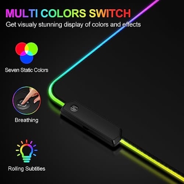 RGB Gaming Mouse Pad with Touch Control and Soft Base