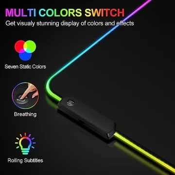 RGB Gaming Mouse Pad with Touch Control and Soft Base
