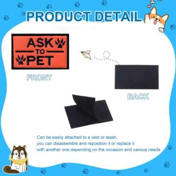 12 PCS Service Dog Patches for Vests and Harnesses