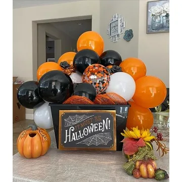 Halloween Balloons Set 50Pcs Black Orange Decor