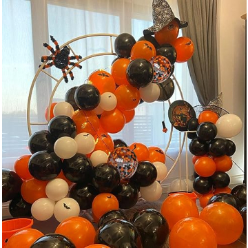 Halloween Balloons Set 50Pcs Black Orange Decor