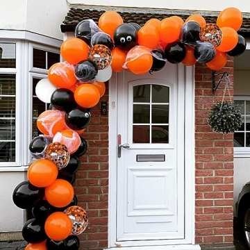 Halloween Balloons Set 50Pcs Black Orange Decor