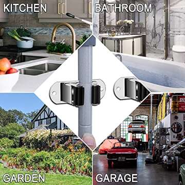 HYRIXDIRECT Wall Mount Heavy Duty Broom Organizer