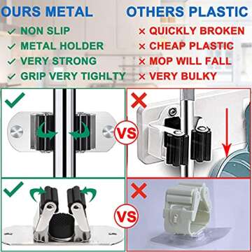 HYRIXDIRECT Wall Mount Heavy Duty Broom Organizer