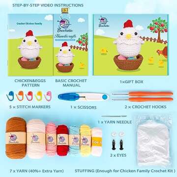 Crochetta Crochet Kit for Beginners, Crochet Starter Kit with Step-by-Step Video Tutorials, Crochet ...