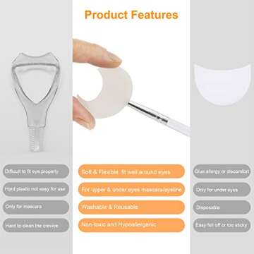 Silicone Mascara Guard Shields for Eye Makeup Residue Prevention