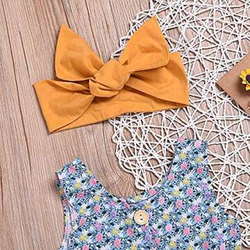 Baby Girl Sleeveless Shirt Top Short Pants with Headband Outfits Summer Clothes