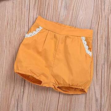 Baby Girl Sleeveless Shirt Top Short Pants with Headband Outfits Summer Clothes