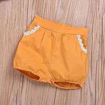 Baby Girl Sleeveless Shirt Top Short Pants with Headband Outfits Summer Clothes