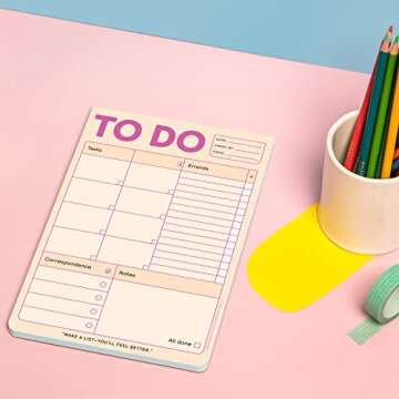 1-Count Knock Knock to Do Pad, Squares for Prioritizing to Do List Note Pad & Daily Planner Pad, 6 x 9-inches (Pastel Edition)
