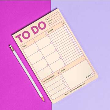 1-Count Knock Knock to Do Pad, Squares for Prioritizing to Do List Note Pad & Daily Planner Pad, 6 x 9-inches (Pastel Edition)