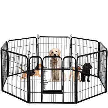 BestPet Heavy Duty Pet Playpen Dog Exercise Pen Cat Fence B, 40-Inch, Black