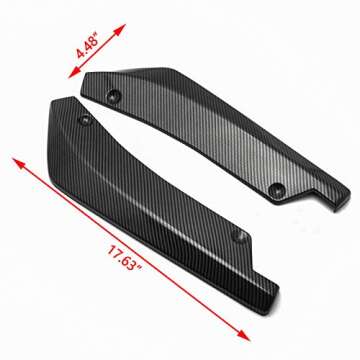 Xotic Tech JDM Rear Bumper Canard Diffuser Splitter Valence Spoiler - Universal Fit (Carbon Fiber)