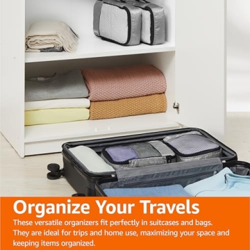 Amazon Basics Travel Packing Cubes Set, 100% Durable Polyester