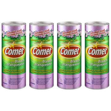 Comet Cleaner with Bleach Powder Lavender Fresh 21-Ounces | Scratch-Free | 4-Pack