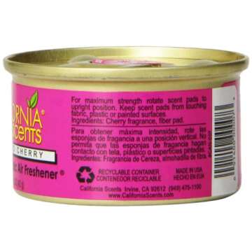 California Scents Spillproof Organic Air Freshener, Coronado Cherry, 1.5 Ounce Canister (Pack of 4)
