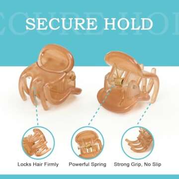 HOYOLS 36 Pcs Mini Hair Clips for Styling, Colorful Small Plastic Jaw Claw Clips Strong Hold for Thin Thick Short Hair Accessories for Women and Girls (Autumn Whisper)