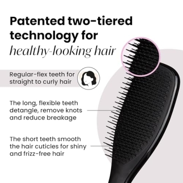 Tangle Teezer Ultimate Detangler Hairbrush for Wet & Dry Hair, Eliminates Knots & Reduces Breakage for All Hair Types, Liquorice Black
