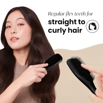 Tangle Teezer Ultimate Detangler Hairbrush for Wet & Dry Hair, Eliminates Knots & Reduces Breakage for All Hair Types, Liquorice Black