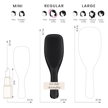 Tangle Teezer Ultimate Detangler Hairbrush for Wet & Dry Hair, Eliminates Knots & Reduces Breakage for All Hair Types, Liquorice Black
