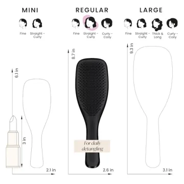 Tangle Teezer Ultimate Detangler Hairbrush for Wet & Dry Hair, Eliminates Knots & Reduces Breakage for All Hair Types, Liquorice Black