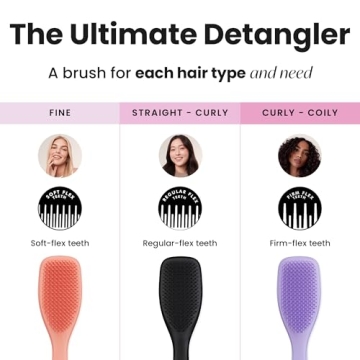 Tangle Teezer Ultimate Detangler Hairbrush for Wet & Dry Hair, Eliminates Knots & Reduces Breakage for All Hair Types, Liquorice Black