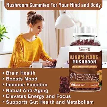 Vazatisi 2 Pack Organic Mushroom Gummies - 10 Mushroom Complex