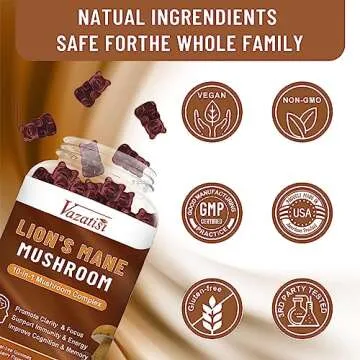 Vazatisi 2 Pack Organic Mushroom Gummies - 10 Mushroom Complex