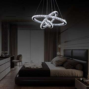 Modern Crystal Chandelier - Adjustable LED Ceiling Light