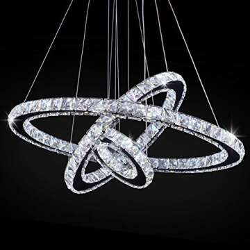 Modern Crystal Chandelier - Adjustable LED Ceiling Light