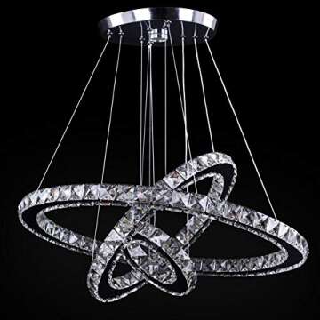 Modern Crystal Chandelier - Adjustable LED Ceiling Light