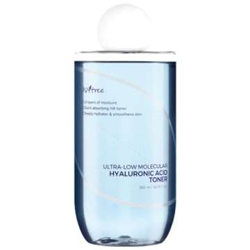ISNTREE Ultra-Low Molecular Hyaluronic Acid Toner 300ml, 10.14 fl.oz | Quick Absorbing | Deep Hydration & Skin Smoothing | Korean Skincare | Vegan Skincare