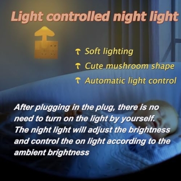 Mushroom-Shaped LED Night Light with Sensor Technology
